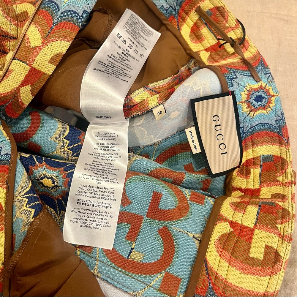 $2950 Gucci Psychedelic GG Logo With Leather Detail Trousers - Picture 14 of 15